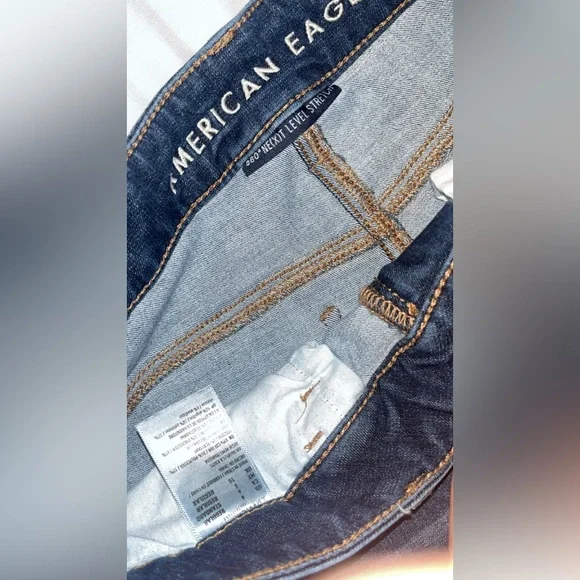 American Eagle Outfitters Dark Blue Ripped Skinny Jeans - Picture 2 of 4